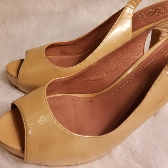 Vince Camuto Peep Toe Slingback Heels - Picture 4 of 5